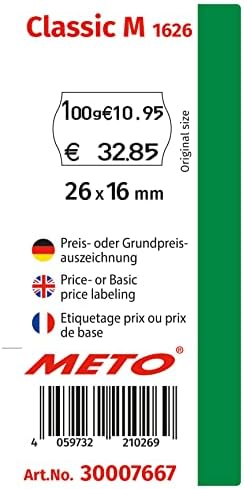 Original Meto Classic M Price Gun Kit- Price, Basic Price (Two-line, 16 Digits for 26×16 mm Labels, Ready to use)1 × Label Gun