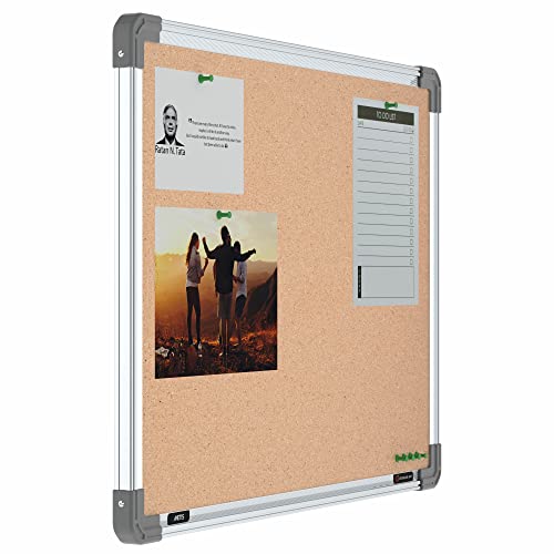 Image of Scholar Art Metis 1.5x2 Feet Cork Board for Study Room & Wall | High Strength Natural Cork + High Density Soft Board for Pinning Photos, Sticky Notes & Reminders