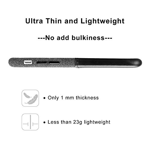 Lopie Slim Card Case Compatible With Iphone 12 Pro Max (6.7"), [Sea Island Cotton Series] Phone Case With Card Holder, Fabric Protection Cover With Leather Card Slot Design, Black #TOP4