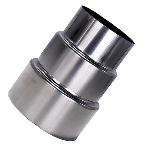 Yuahdbo One Color Chimney Stove Pipe Reducer Flue Connector, Stainless Steel Flue Liner Reducer Chimney Adaptor Stove Pipe For Wood Burning Stove Fireplaces, 1Pcs(9Cm~7Cm)