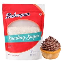 Bakerpan Sanding Sugar for Baking & Cookie Decorating - 16 Ounces Sparkling Sugar Sprinkles for Cookies, Cakes, Cocktails Made In USA