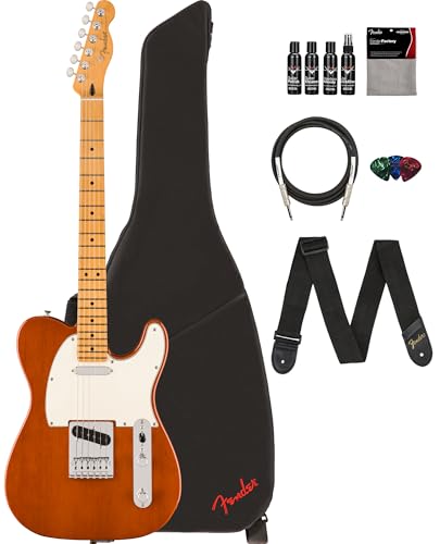 Fender Player II テレキャスター - モカバンドル、ギグバッグ、ストラップ、ケーブル、ピック3個パック、ギタークリーニングキット付き