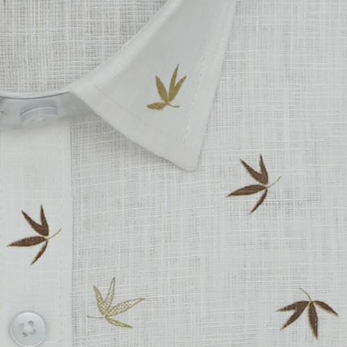 Image of GHPC Cotton Linen Printed Half Sleeves Regular Fit Formal Shirt for Men