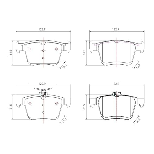 Image of HUSCH D1761 Rear Ceramic Brake Pads Kit Fit For Audi A3 2015-2020, For A3 Quattor 2015-2018, For S3 2015-2018, For TT QUATTRO 2016-2018, For Volkswagen ARTEON 2019, For ATLAS 2018