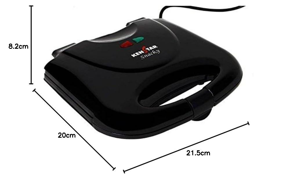 Kenstar SNACKY 750W Sandwich Maker | Non-Stick 2-Slice Grill Plates | Cool-Touch Body & Auto Cut-Off | Black 9 41giMi0A0eL. SL1024
