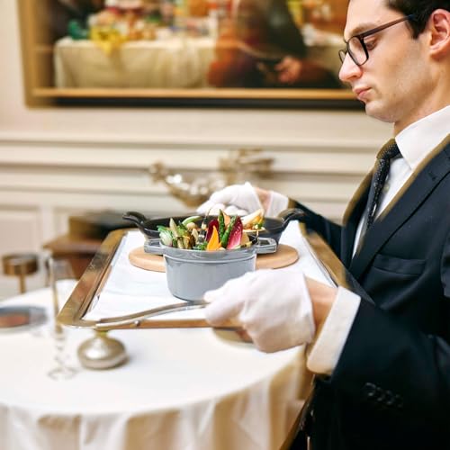 Image of Staub Cast Iron 0.75-qt Round Cocotte - Graphite Grey, Made in France