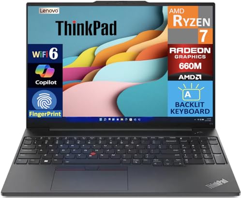 Lenovo ThinkPad E16 laptop 16" WUXGA Ryzen 7 16GB 1TB SSD miniatura 3