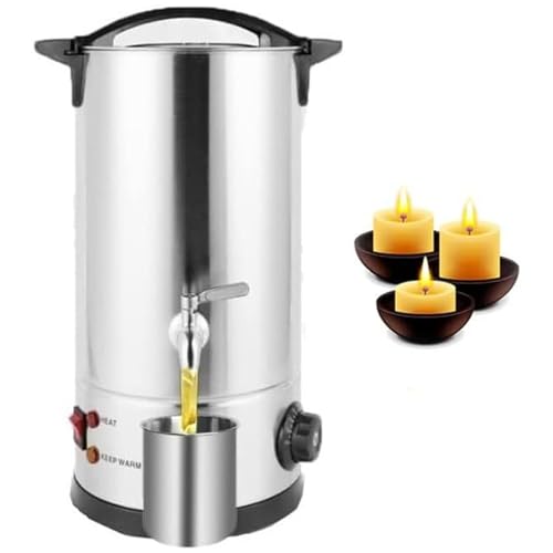 Komercyjny topielnik wosku do produkcji świec, kontrola temperatury Duży garnek do topienia wosku z dziobkiem do wosku sojowego (15L)