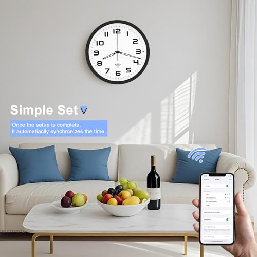 OCEST 10inch Analog Wi-Fi Wall Clock - Image 4