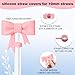 Hpebl Cup Accessories Set for Stanley,Including 2Pcs Cute Bow Straw Cover Caps 10mm Reusable Straw Toppers,1Pcs Silicone Boot Sleeve and 1Pcs Handle Charm for Stanley Tumbler 30&40oz,Pink