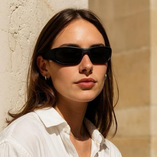 Miniatura 2 de Bloomoak Gafas De Sol Polarizadas Negras Con Lentes Súper Oscuras Gafas De Sol Deportivas Envolventes Unisex Uv400 Cat 4 Para Fotofobia Ojos Sensibles