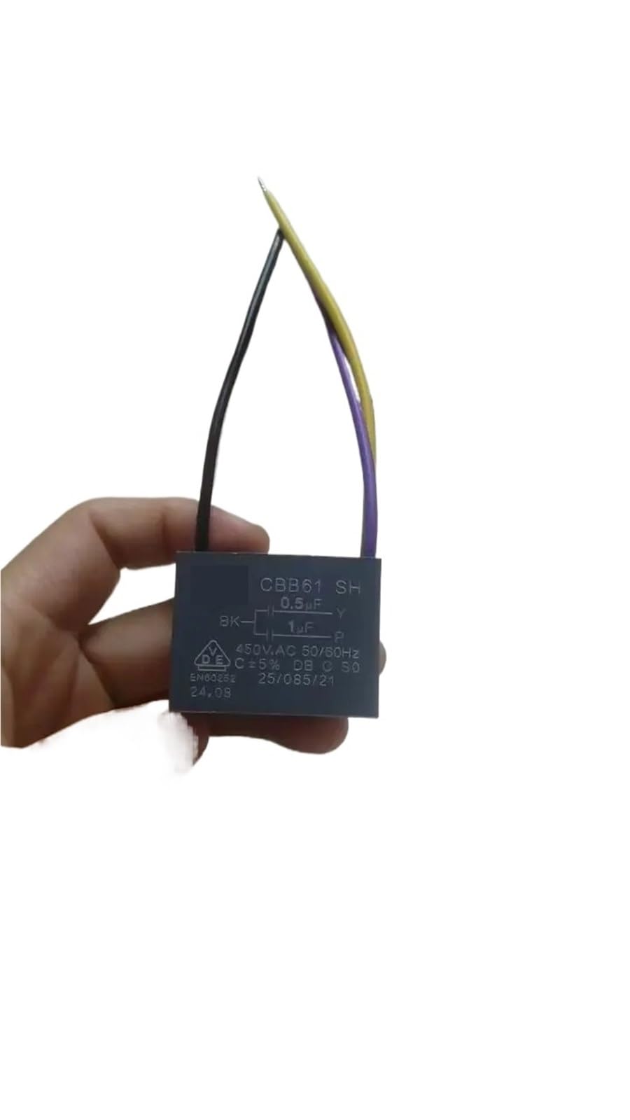 1 Uds. Condensador negro CBB61 0,5 uF + 1uF 3 cables 450V 50/60Hz for ventilador de techo