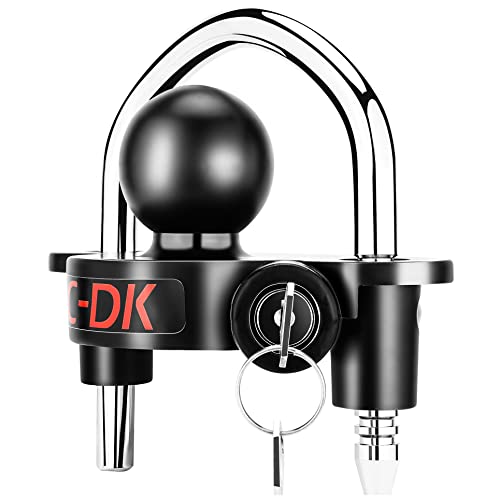 Ac-Dk Trailer Hitch Coupler Lock Fits 1-7/8", 2", And 2-5/16" Couplers, Heavy Duty Steel Trailer Locks Ball Hitch With 3 Keys Alike Trailer Hitch Locks For Rv Travel Boat Camper Trailer #TOP6