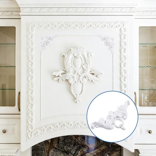 Panneau d'accentuation en polyuréthane moulure murale d'angle blanche médaillon plafond et meuble - 8