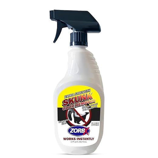 ZORBX Unscented Skunk Odor Remover Spray – Fast Acting Skunk Smell Removal | Extra Strength Skunk Odor Eliminator for Dogs, House, Home, Car, Clothes & Furniture (24 FL Oz.)