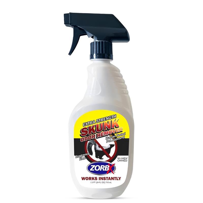 ZORBX Unscented Skunk Odor Remover Spray 24 FL Oz – Fast Acting Skunk Smell Removal - Extra...