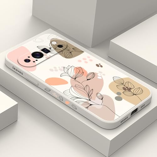 Coque Google Pixel 9 Pro XL antichoc et fine motif fleurs blanc riz Morandi