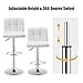 COSTWAY Bar Stools Set of 2, Modern Swivel Adjustable Height PU Leather Barstools with Back, Square Armless Counter Height 2-Pack Bar Chair for Kitchen Island Dining Living Bistro Pub Counter, White