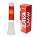 Produktbild FISURA - Rote und weiße Lavalampe. 30 cm große Lavalampe mit weißem Sockel, roter Flüssigkeit und weißer Lava. Lampe mit Entspannungseffekt. 9x9x30 cm