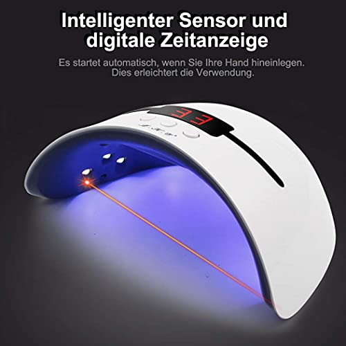 LKE UV Lampe für Gelnägel, 36W Nageltrockner mit Tragbarer USB-Ladefunktion, 30/60/90s Timing-Funktion, LCD-Display und… – Bild 3