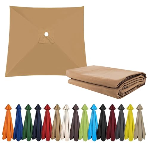 大型 パラソル傘布 ガーデンパラソル 交換用傘布 2x2m 2x3m 3x3m 長方形/正方形、撥水加工 風に強い 日傘 取り付け簡単 ベランダ 傘の天蓋 設置簡単 置換布、プライバシー保護 軽量 サン傘置換布 替え布 ビーチ ポリエステル日傘、庭 カフェ