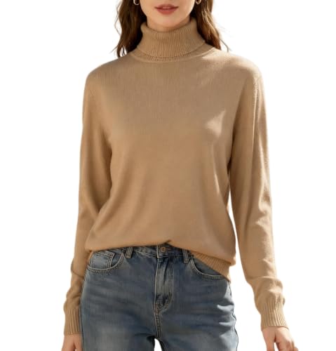 Image of SANGTREE Women's Turtleneck Sweaters Long Sleeve Pullover Tops | Breathable and Lightweight Fall Winter Fashion Outfit.Perfect for Daily,Office,Vacations,Holiday,Family Gatherings Etc.