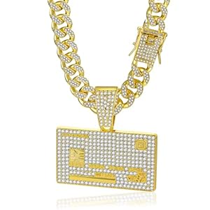 EDINGM Cuban Link Chain for Men, Miami Mens Chain Silver Gold Plated Bling Necklace Diamond Chain for Men Iced Out Chain Hip Hop Jewelry