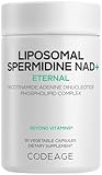Codeage Liposomal Spermidine NAD+ Spermidine Supplement - 500 Mg NAD+ Vitamin C - Liposomal Delivery - Nicotinamide Adenine Dinucleotide Pills - 1 Capsule Per Serving - Vegan, Non-GMO - 30 Capsules