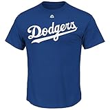 Clayton Kershaw Los Angeles Dodgers Blue Name and Number Jersey T-Shirt Medium