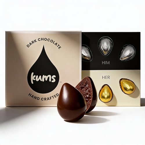 Kums Dark Chocolate Tabs for Couples (1 Box) Premium Dark Tab Chocolate for Men & Women | Vegetarian...