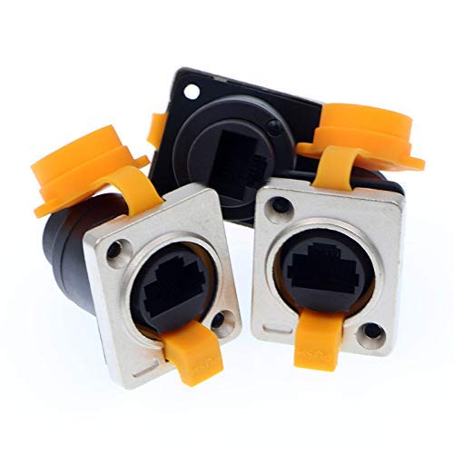 Rj45 Waterproof Dust Plug Connector 3 Pcs Rj45 Connectors Ip65 Mount Ethernet Panel Connector #TOP5