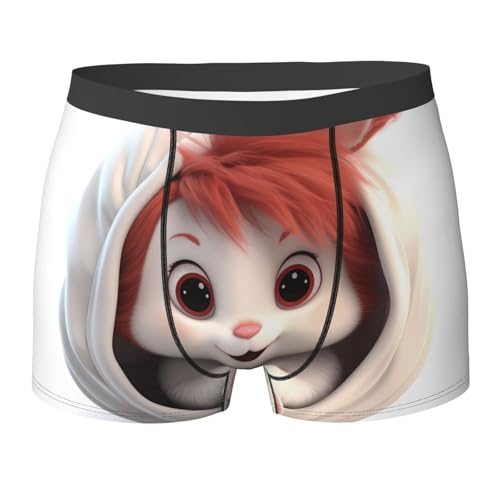 WBQLSL Boxershorts mit Hasen-Aufdruck – bequem für Zuhause, Pendeln und Sport, Schwarz , XXL