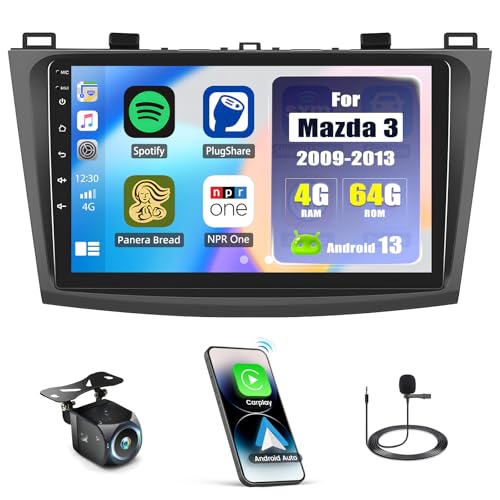 [8-Core 4G+64G] Android 13 Autoradio für Mazda 3 2009-2013 mit Wireless CarPlay