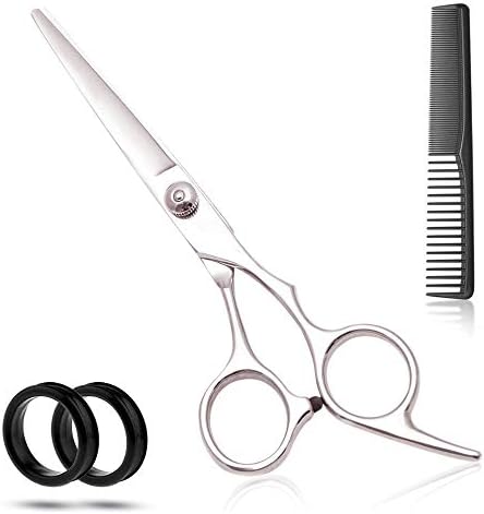 6.5″ Barber Hair Cutting Scissors Professional Stainless Steel Shears Salon Hairdressing Scissors with Hair Cutting Comb Scissor For Cutting Hair For Men Women and Salon Use
