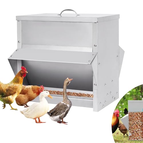 MOGOULUA Alimentatore Automatico 30L in Acciaio Inox per Pollame