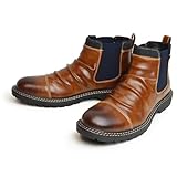 [ビザリー] メンズ ブーツ サイドゴアブーツ 防水 ドレープブーツ メンズブーツ ビンテージブーツ ショートブーツ エンジニアブーツ 防水設計 メンズシューズ 防滑 男 靴 bz50291 Camel 28cm