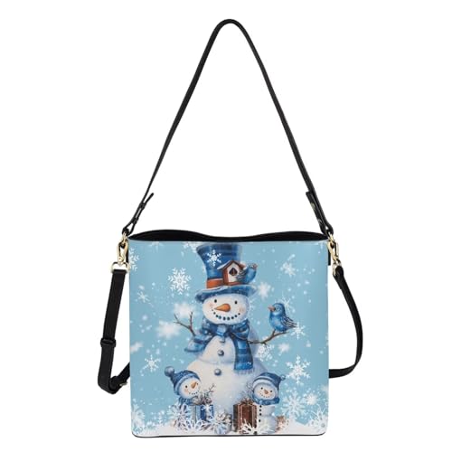 Image of HUGS IDEA Boho Bags for Women Leather Handbag Shoulder Bucket Crossbody Purse