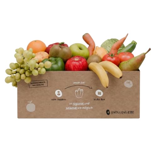 Retter-Box Classic mit 5 kg gerettetes Obst & Gemüse | Große saisonale Mischung | Nachhaltige Familien-Gemüsebox | Lebensmittel retten mit Knollenliebe | liebevoll handverpackt