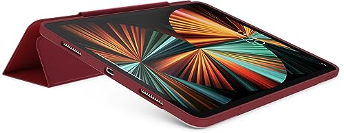 Image of OtterBox - Symmetry Series 360 Elite Case for 12.9 inch iPad Pro 3rd-6th Gen, Scratch-Resistant Tablet Case with Folio and Apple Pencil Holder (Harvard Red)