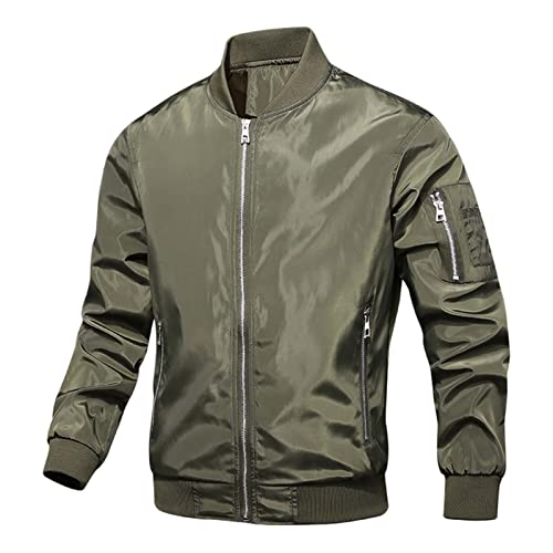 2024 Winterjacke für Herren, modisch, für Business, Freizeit, großer Reißverschluss, Weihnachtsgeschenke für Herren, armee-grün, 3XL