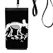Dinosaur Bone Bones Miniature Phone Wallet Purse Hanging Mobile Pouch Black Pocket