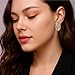 Hpoewre Chunky Two Tone Earrings for Women, Textured Thick Geometric Stud Earrings, Vintage Mix Color Women's Earrings, Hypoallergenic Fashion Jewelry Gift (Oval)
