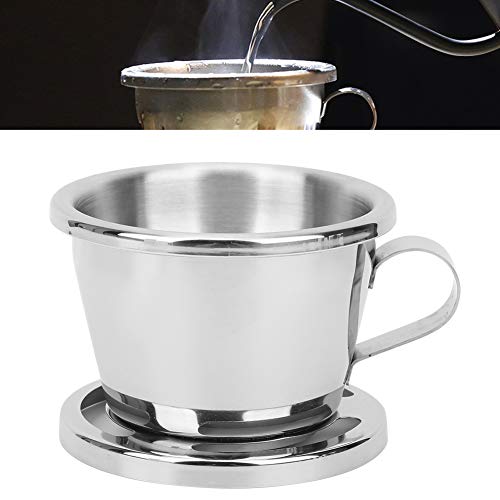 cafetera de 1-2 Tazas,Gotero portátil para Verter sobre café, Olla de Goteo de café de Acero Inoxidable Reutilizable para Oficina, hogar y Exteriores