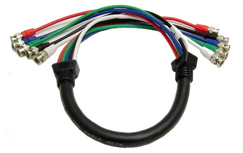 Calrad 55-611-10, Shielded RGB Video Cable 5 BNC Males, 10'