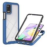 MUTOUREN Handyhülle für LG K22 / LG K22+ / LG K32 5G Hülle, 360 Grad Rundumschutz Transparent Schutzhülle mit eingebautem Displayschutz, Stoßfestes Kratzfestes Robust Case Cover (Blau)