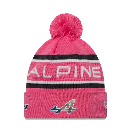 Bonnet tricot Alpine F1 rose pour rester au chaud avec style