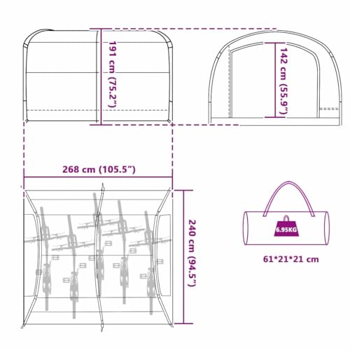 Tente avec toit et stockage vert en polyester résistant aux intempéries - 5