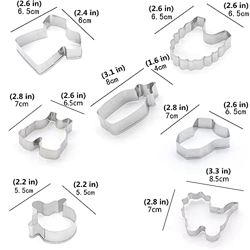  Baby Shower Series Cookie Cutters Set Of 7 Pcs, Stainless Steel Fondant Cutter Molds Baking Diy #TOP2