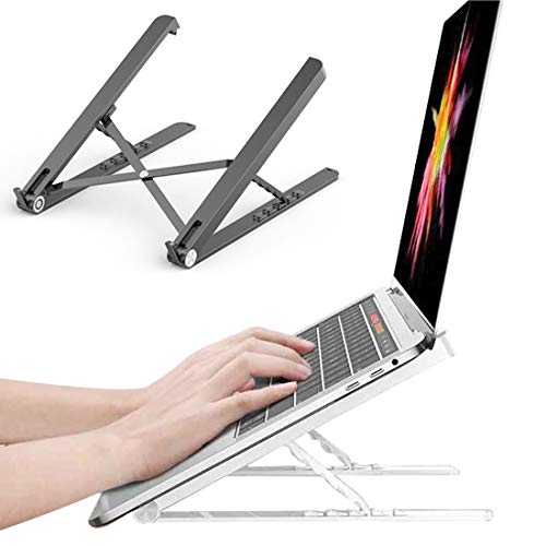 Laptop Stand â€“ Adjustable and Foldable Laptop Tablet Stand â€“ Portable Laptop Riser Compatible with All Laptops iPad Tablet (up to 15.6 inches), (Black)