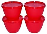 Tupperware Refrigerator Bowls Set of 4 Red